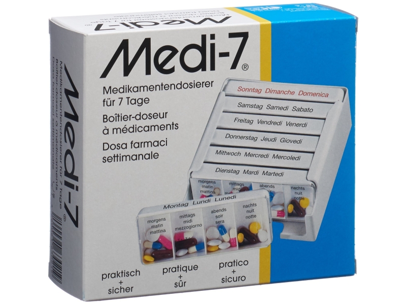 MEDI-7 Medikamentendosierer 7 Tage D/F/I weiss
